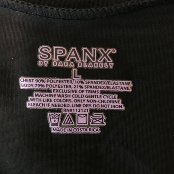 SPANX BY SARA BLAKELY - WOMENS LARGE - BLACK SLEEVELESS V NECK SHAPER TANK - Picture 5 of 5